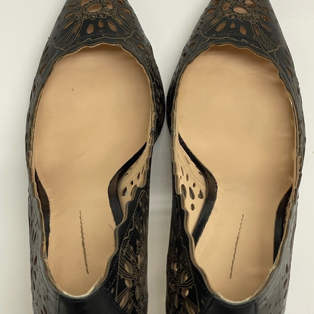 Aerin Brown Laser Cut Leather Pointed Toe Heels Women’s Size 10 View 6